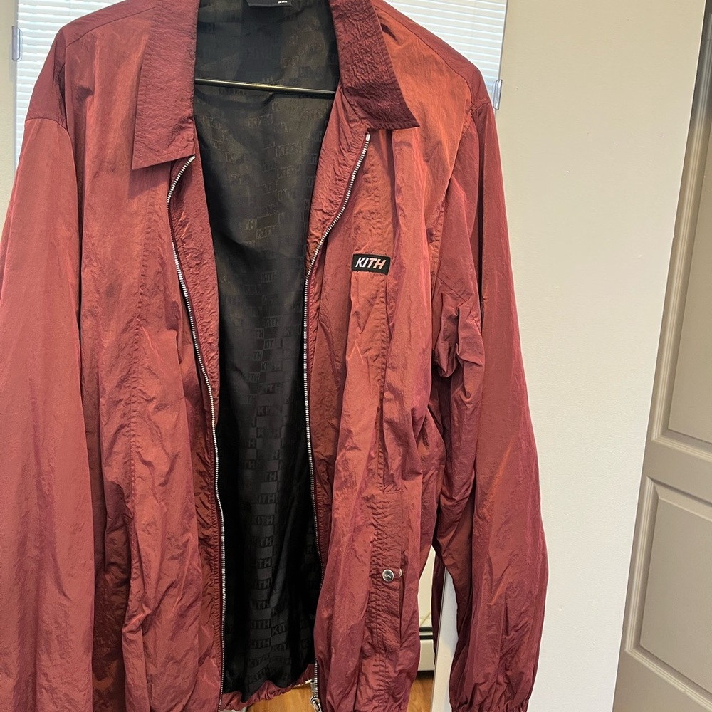 Kith Men's Maroon Windbreaker Jacket